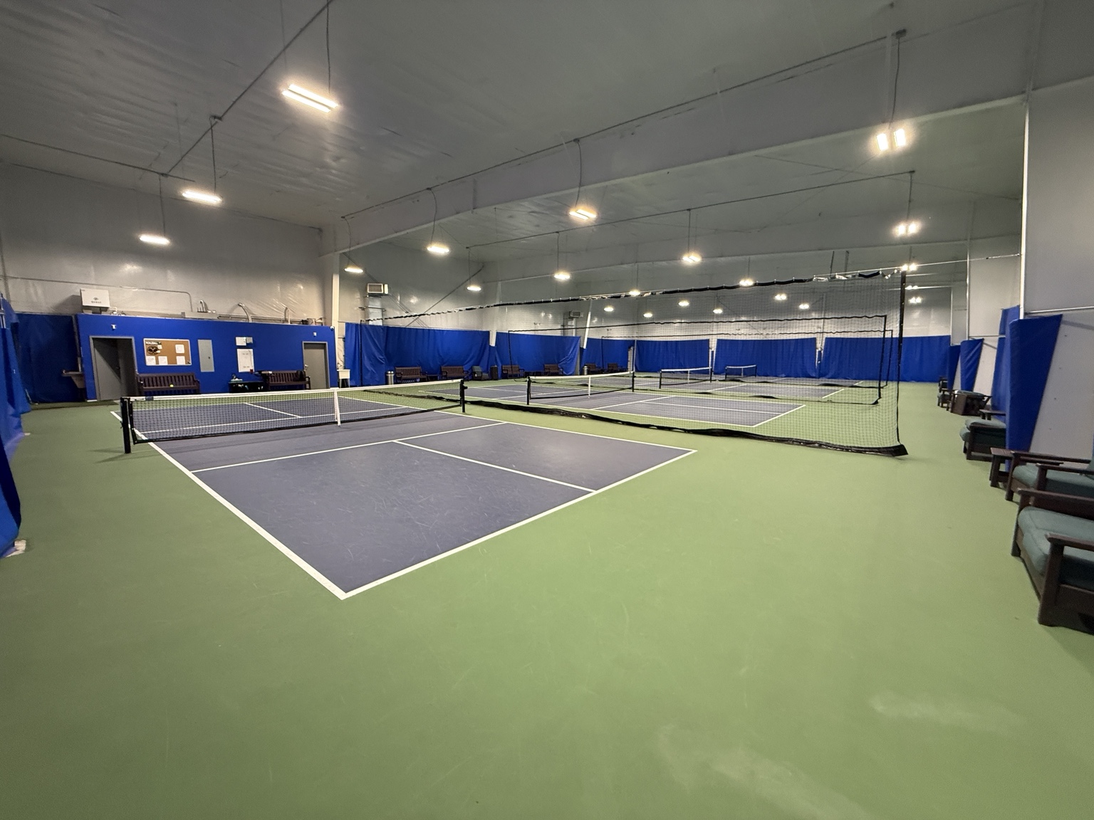Indoor pickleball court view 1 at E.H. Pickleball Club